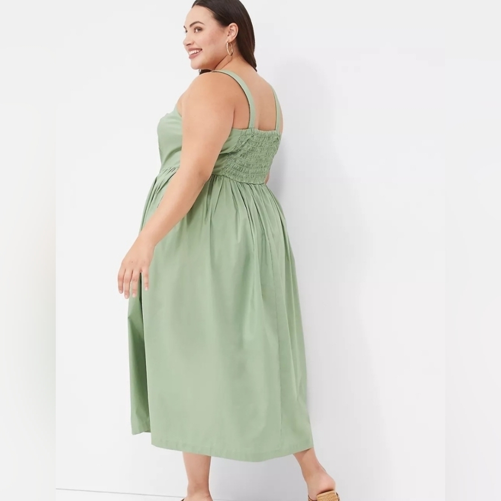 New size 16 Lane Bryant green smocked dress